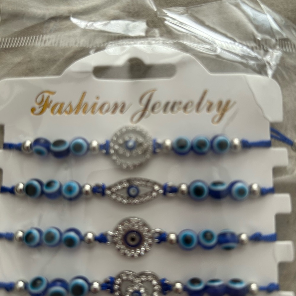 Fashion Jewelry Blue Evil Eye Bracelet Set of 12